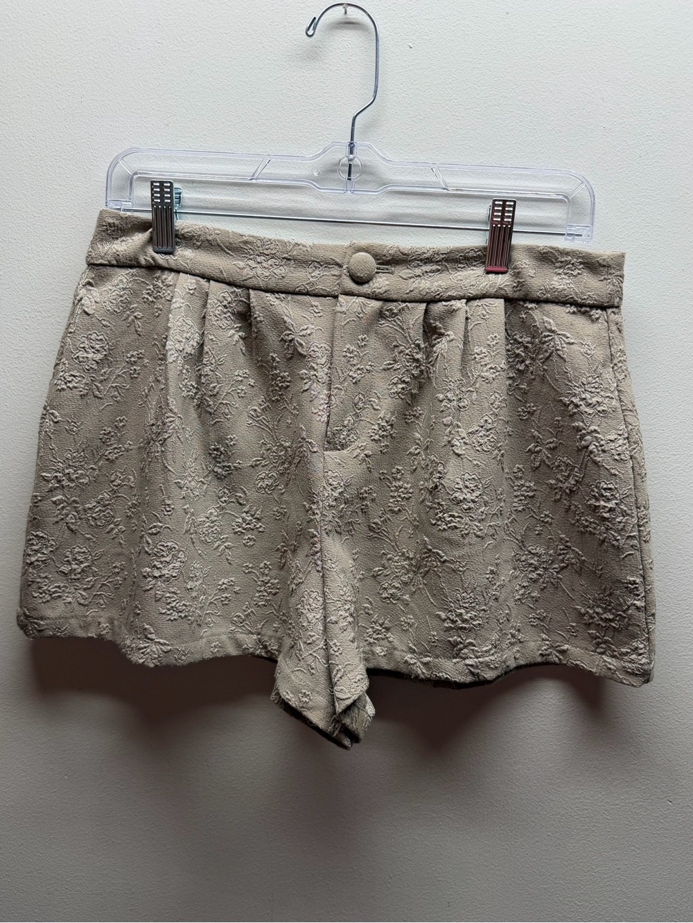 Free People Neutral Embroidered Shorts-Size 4